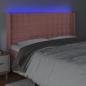 Preview: LED Kopfteil Rosa 183x16x118/128 cm Samt