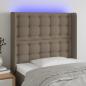 Preview: ARDEBO.de - LED Kopfteil Taupe 93x16x118/128 cm Stoff