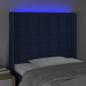 Preview: LED Kopfteil Blau 83x16x118/128 cm Stoff