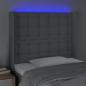 Preview: LED Kopfteil Hellgrau 83x16x118/128 cm Stoff