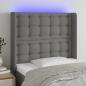 Preview: ARDEBO.de - LED Kopfteil Dunkelgrau 83x16x118/128 cm Stoff