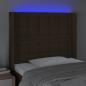 Preview: LED Kopfteil Dunkelbraun 103x16x118/128 cm Stoff