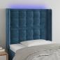 Preview: ARDEBO.de - LED Kopfteil Dunkelblau 93x16x118/128 cm Samt