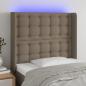 Preview: ARDEBO.de - LED Kopfteil Taupe 83x16x118/128 cm Stoff