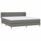 Preview: Boxspringbett mit Matratze Dunkelgrau 160x200 cm Stoff