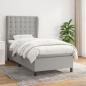 Preview: ARDEBO.de - Boxspringbett mit Matratze Hellgrau 80x200 cm Stoff