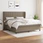 Preview: ARDEBO.de - Boxspringbett mit Matratze Taupe 180x200 cm Stoff