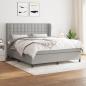 Preview: ARDEBO.de - Boxspringbett mit Matratze Hellgrau 160x200 cm Stoff