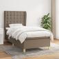 Preview: ARDEBO.de - Boxspringbett mit Matratze Taupe 80x200 cm Stoff