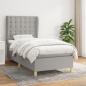 Preview: ARDEBO.de - Boxspringbett mit Matratze Hellgrau 80x200 cm Stoff