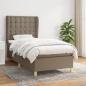 Preview: ARDEBO.de - Boxspringbett mit Matratze Taupe 90x200 cm Stoff