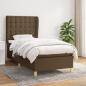 Preview: ARDEBO.de - Boxspringbett mit Matratze Dunkelbraun 100x200 cm Stoff