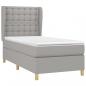 Preview: Boxspringbett mit Matratze Hellgrau 100x200 cm Stoff