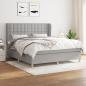 Preview: ARDEBO.de - Boxspringbett mit Matratze Hellgrau 160x200 cm Stoff