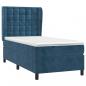 Preview: Boxspringbett mit Matratze Dunkelblau 90x200 cm Samt