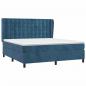 Preview: Boxspringbett mit Matratze Dunkelblau 180x200 cm Samt