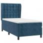 Preview: Boxspringbett mit Matratze Dunkelblau 90x190 cm Samt