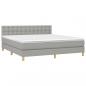 Preview: Boxspringbett mit Matratze & LED Hellgrau 160x200 cm Stoff