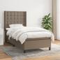 Preview: ARDEBO.de - Boxspringbett mit Matratze Taupe 90x190 cm Stoff