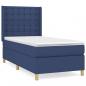 Preview: Boxspringbett mit Matratze Blau 80x200 cm Stoff