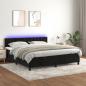 Preview: ARDEBO.de - Boxspringbett mit Matratze & LED Schwarz 180x200 cm Samt