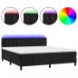 Preview: Boxspringbett mit Matratze & LED Schwarz 180x200 cm Samt