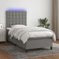 Preview: ARDEBO.de - Boxspringbett mit Matratze & LED Dunkelgrau 80x200 cm Stoff