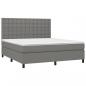 Preview: Boxspringbett mit Matratze & LED Dunkelgrau 160x200 cm Stoff