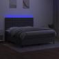 Preview: Boxspringbett mit Matratze & LED Dunkelgrau 160x200 cm Stoff