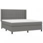 Preview: Boxspringbett mit Matratze Dunkelgrau 160x200 cm Stoff