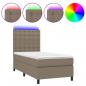 Preview: Boxspringbett mit Matratze & LED Taupe 90x200 cm Stoff