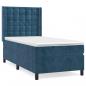 Preview: Boxspringbett mit Matratze Dunkelblau 90x190 cm Samt