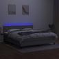 Preview: Boxspringbett mit Matratze & LED Hellgrau 160x200 cm Stoff