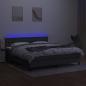 Preview: Boxspringbett mit Matratze & LED Dunkelgrau 160x200 cm Stoff