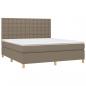 Preview: Boxspringbett mit Matratze & LED Taupe 180x200 cm Stoff