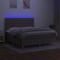 Preview: Boxspringbett mit Matratze & LED Taupe 180x200 cm Stoff