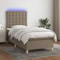 Preview: ARDEBO.de - Boxspringbett mit Matratze & LED Taupe 80x200 cm Stoff