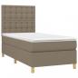 Preview: Boxspringbett mit Matratze & LED Taupe 80x200 cm Stoff