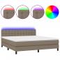 Preview: Boxspringbett mit Matratze & LED Taupe 160x200 cm Stoff