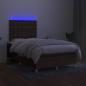 Preview: Boxspringbett mit Matratze & LED Dunkelbraun 120x200 cm Stoff