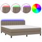 Preview: Boxspringbett mit Matratze & LED Taupe 180x200 cm Stoff