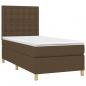 Preview: Boxspringbett mit Matratze & LED Dunkelbraun 100x200 cm Stoff