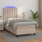 Preview: ARDEBO.de - Boxspringbett mit Matratze & LED Cappuccino-Braun 90x200cm