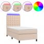 Preview: Boxspringbett mit Matratze & LED Cappuccino-Braun 90x200cm