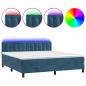 Preview: Boxspringbett mit Matratze & LED Dunkelblau 180x200 cm Samt