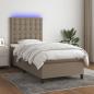 Preview: ARDEBO.de - Boxspringbett mit Matratze & LED Taupe 80x200 cm Stoff