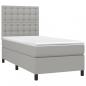 Preview: Boxspringbett mit Matratze & LED Hellgrau 80x200 cm Stoff