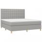 Preview: Boxspringbett mit Matratze & LED Hellgrau 160x200 cm Stoff