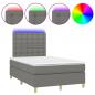 Preview: Boxspringbett mit Matratze & LED Dunkelgrau 120x200 cm Stoff