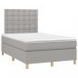 Preview: Boxspringbett mit Matratze & LED Hellgrau 120x200 cm Stoff